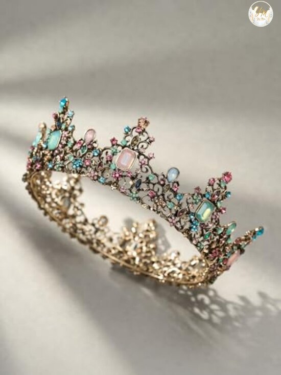 Queen Crown Princess Tiara Baroque Crystal Alloy Headband Wedding Prom main image 5